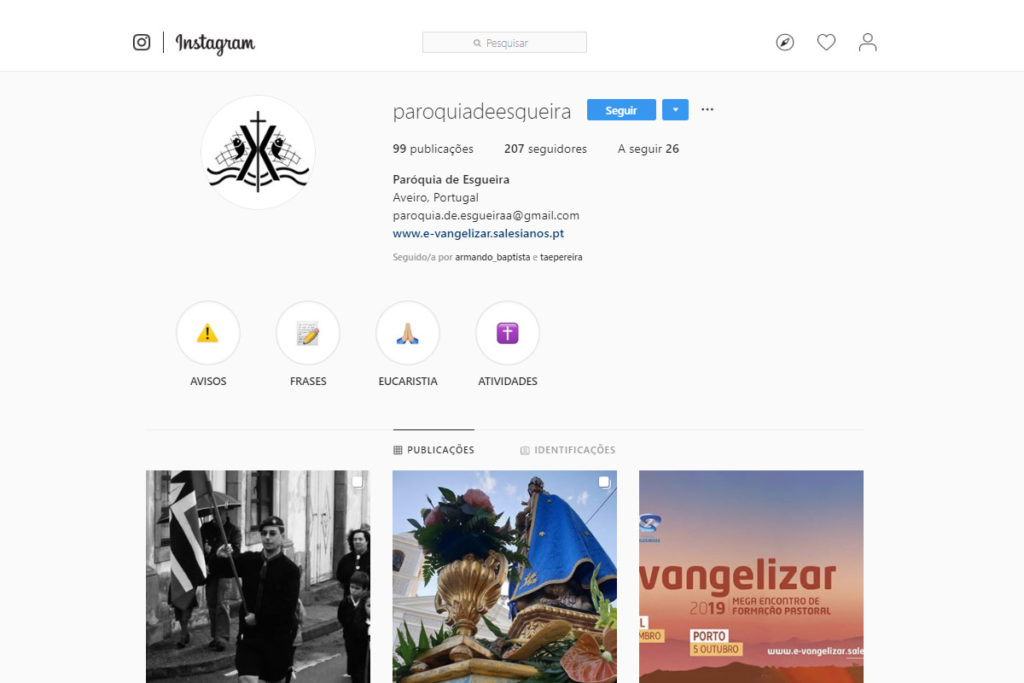 Notícias | Media: Paróquia da Diocese de Aveiro tem conta no Instagram gerida por jovens