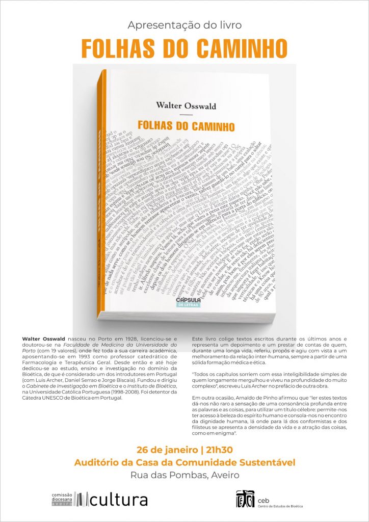 Acontece | Adiamento de apresentação de livro do professor Walter Osswald | 26 de janeiro [21.30h.] – Aveiro
