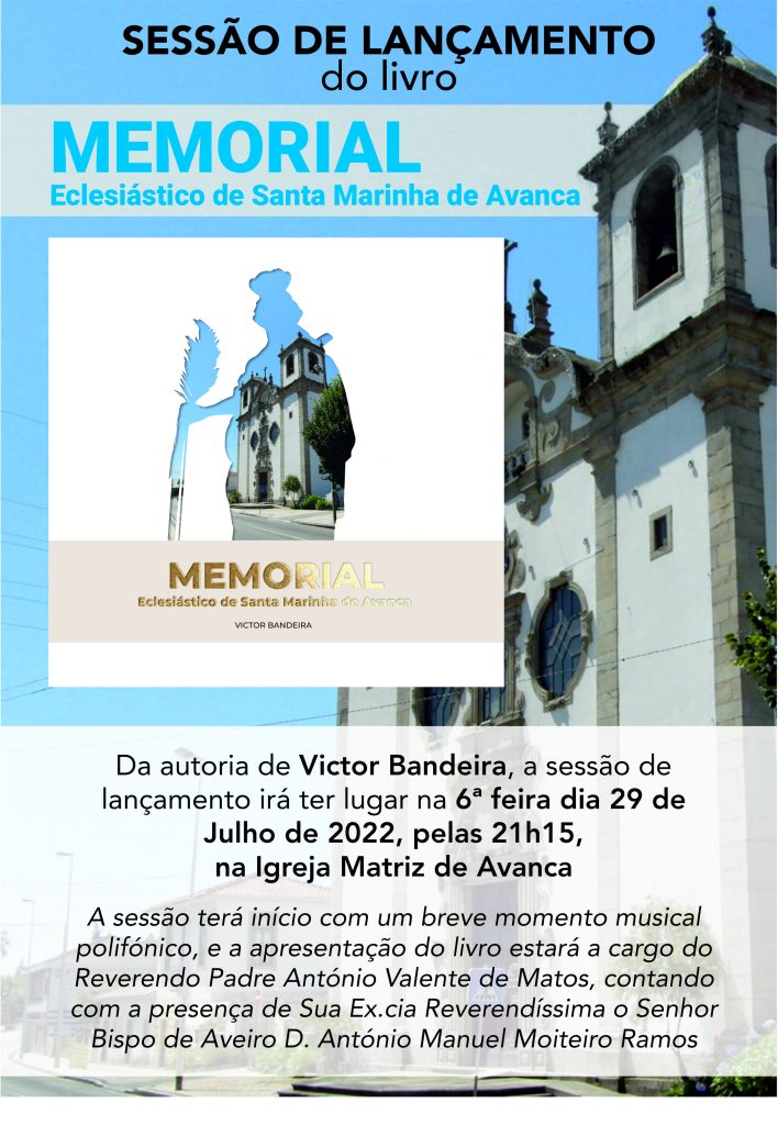 Acontece | Sessão de lançamento de livro ‘Memorial eclesiástico de Santa Marinha de Avanca’