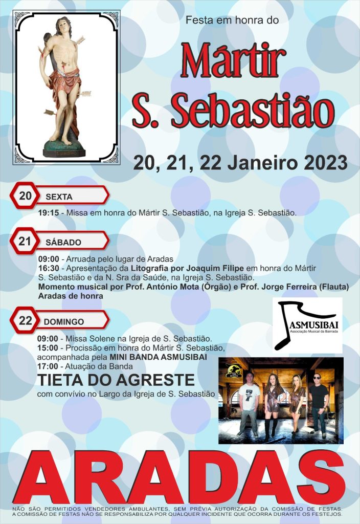 Acontece | Festa do Lugar de Aradas em honra do Mártir S. Sebastião