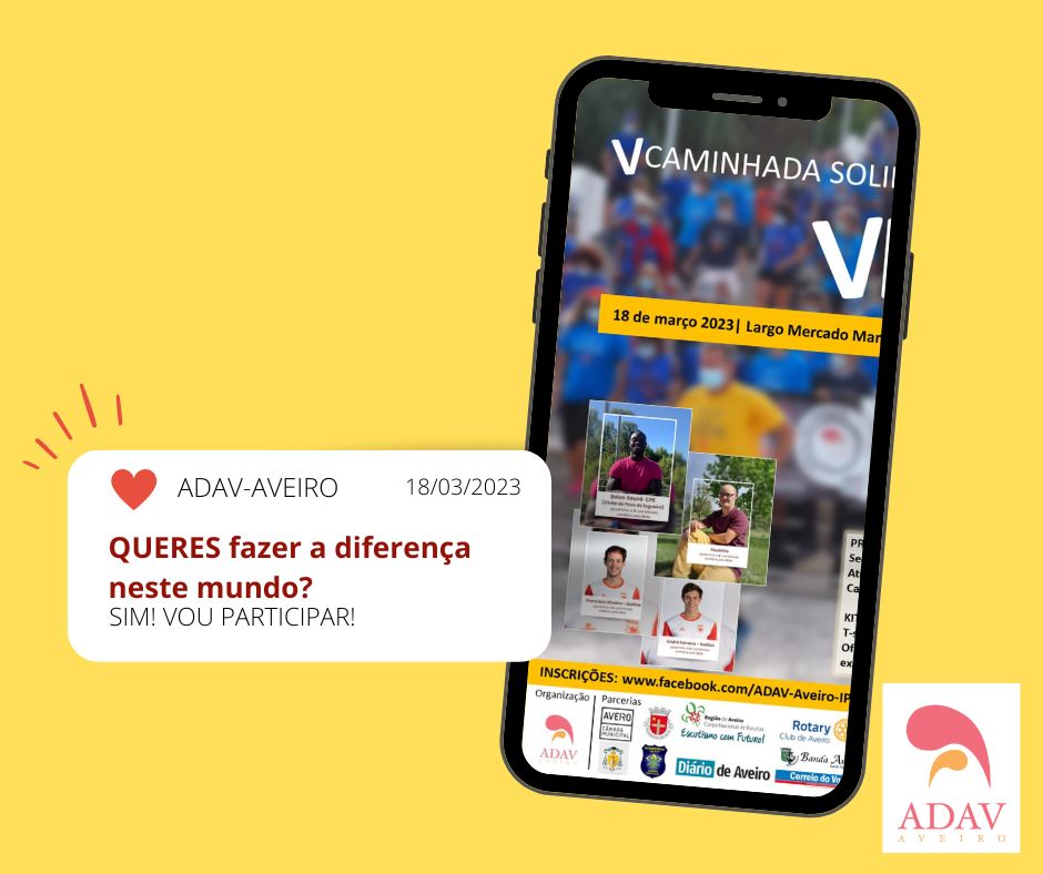 Acontece | V Caminhada solidária pela Vida | Aveiro, 18 de março de 2023