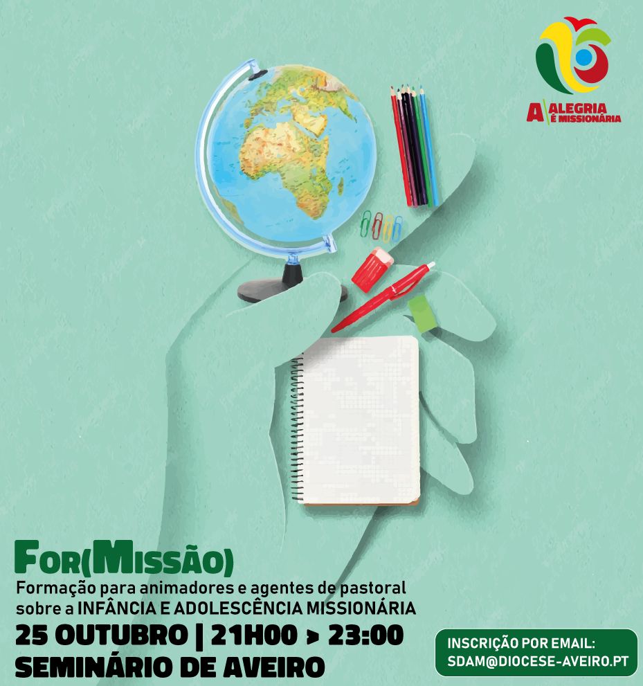 Acontece | For(Missão) – 25 de outubro [21h. às 23h.] – Seminário Diocesano de Aveiro