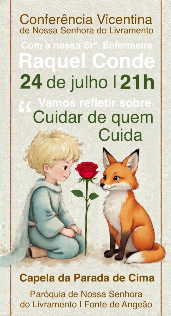 Acontece | Da Serra ao Mar | [Paróquia de Fonte de Angeão, 24 de julho de 2026 – 21h.] ‘Vamos refletir sobre cuidar de quem cuida’