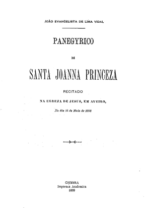 L10 - Panegirico de Santa Joana - D. Joao Evangelista de Lima Vidal - 1898