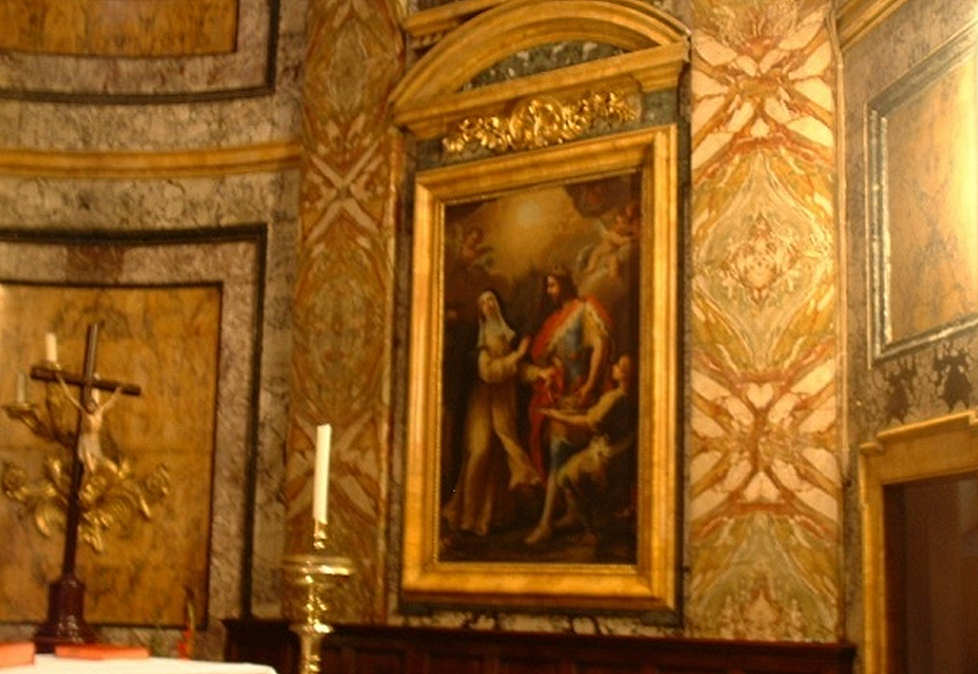 Igreja de Santo António dos Portugueses, Roma. Capela-mor, pormenor do lado da Epístola. Óleo s/ tela. Michelangelo Cerruti - c. 1722